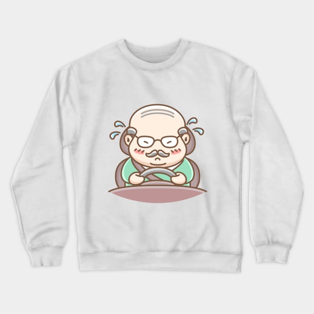 Grandpa drive a car Crewneck Sweatshirt by EasyHandDrawn